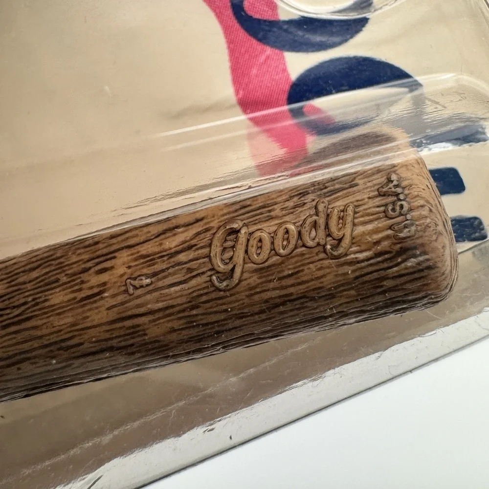 Vintage 1989 Goody Blow Styler Round Hair Brush Wood Tone USA NOS #8570